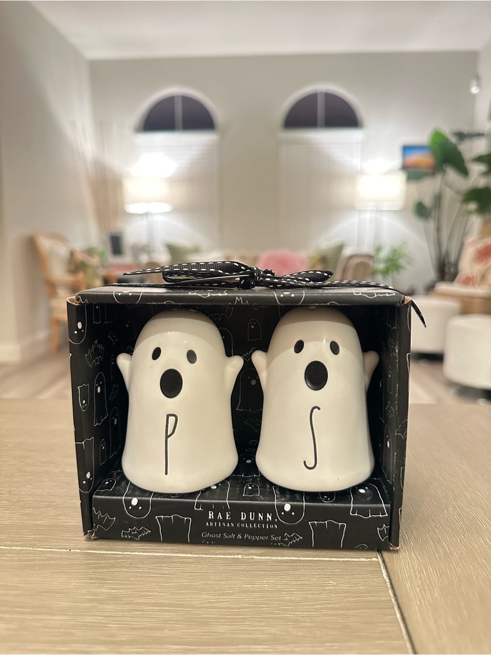 Rae Dunn White Ghost Salt & Pepper Set